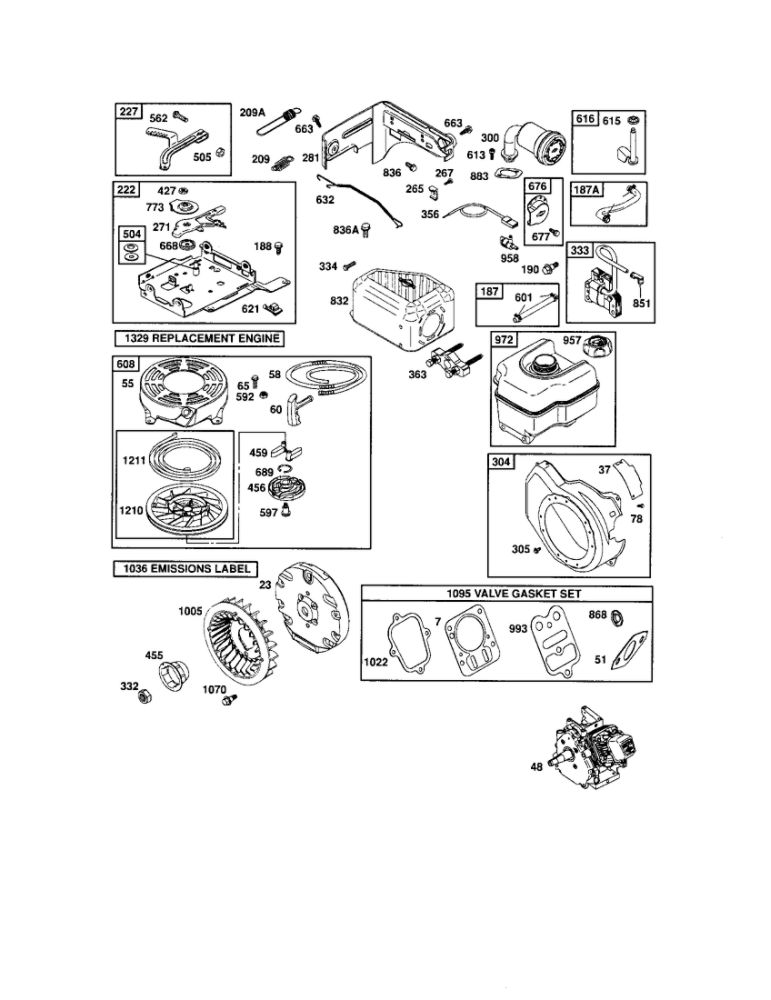 Rewind Starter/Blower Housing Diagram and Parts List for 120202-0780-E1C  Briggs and Stratton Engine